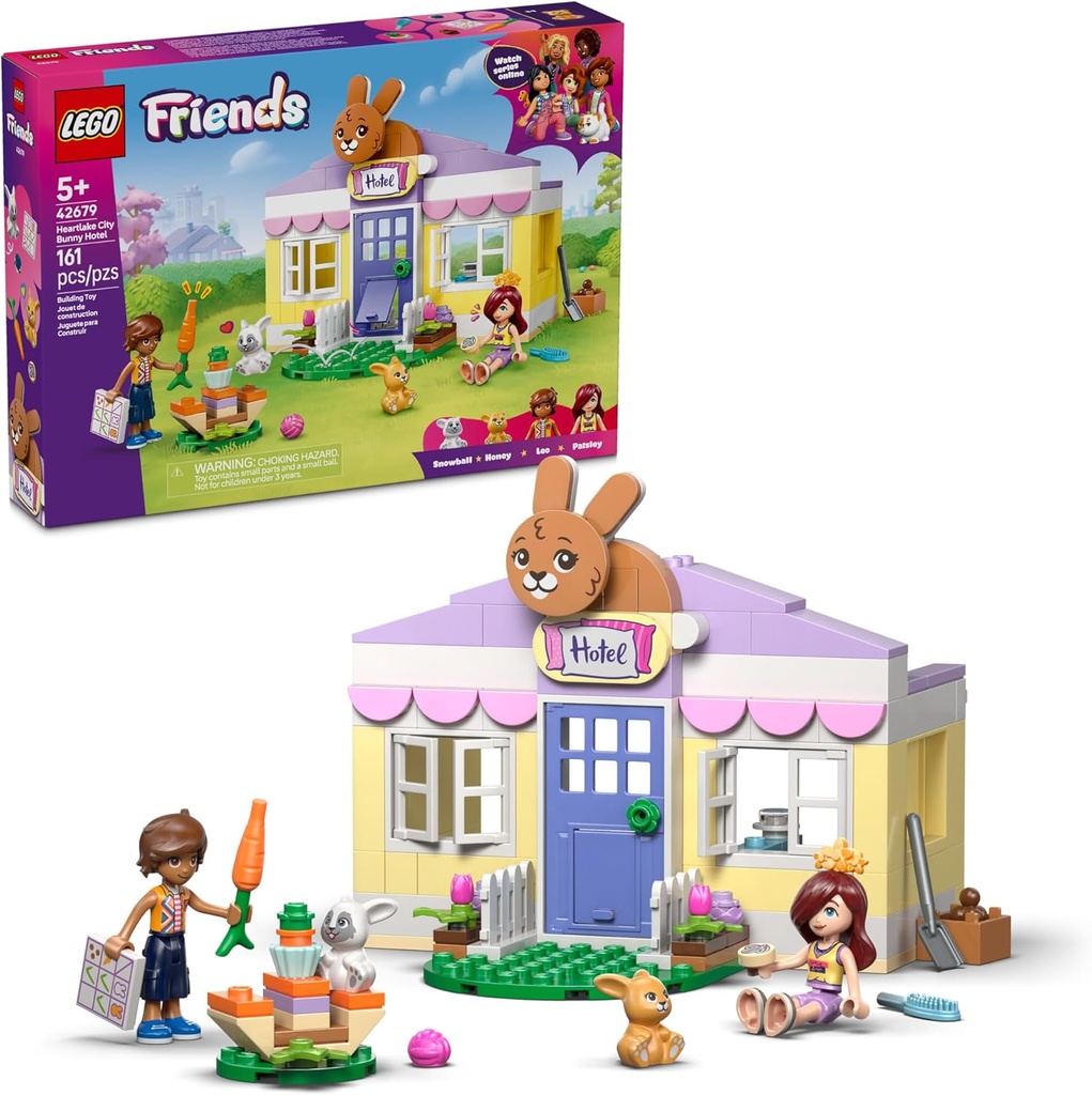 LEGO Friends Heartlake City Bunny Hotel Building Toy for Girls & Boys - Pretend Play Set for Kids, Ages 5+ 42679