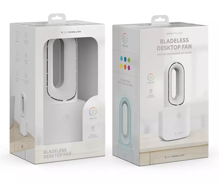 TECH REBELLION BLADELESS PORTABLE FAN WHITE