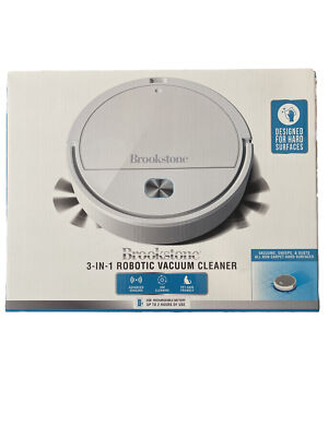 BROOKSTONE 3-IN-1 ROBOTIC VACUUM CLEANER WHITE