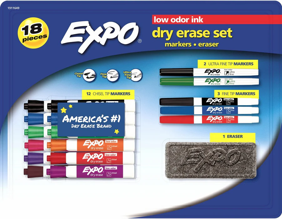 EXPO 18PCS DRY ERASE SET