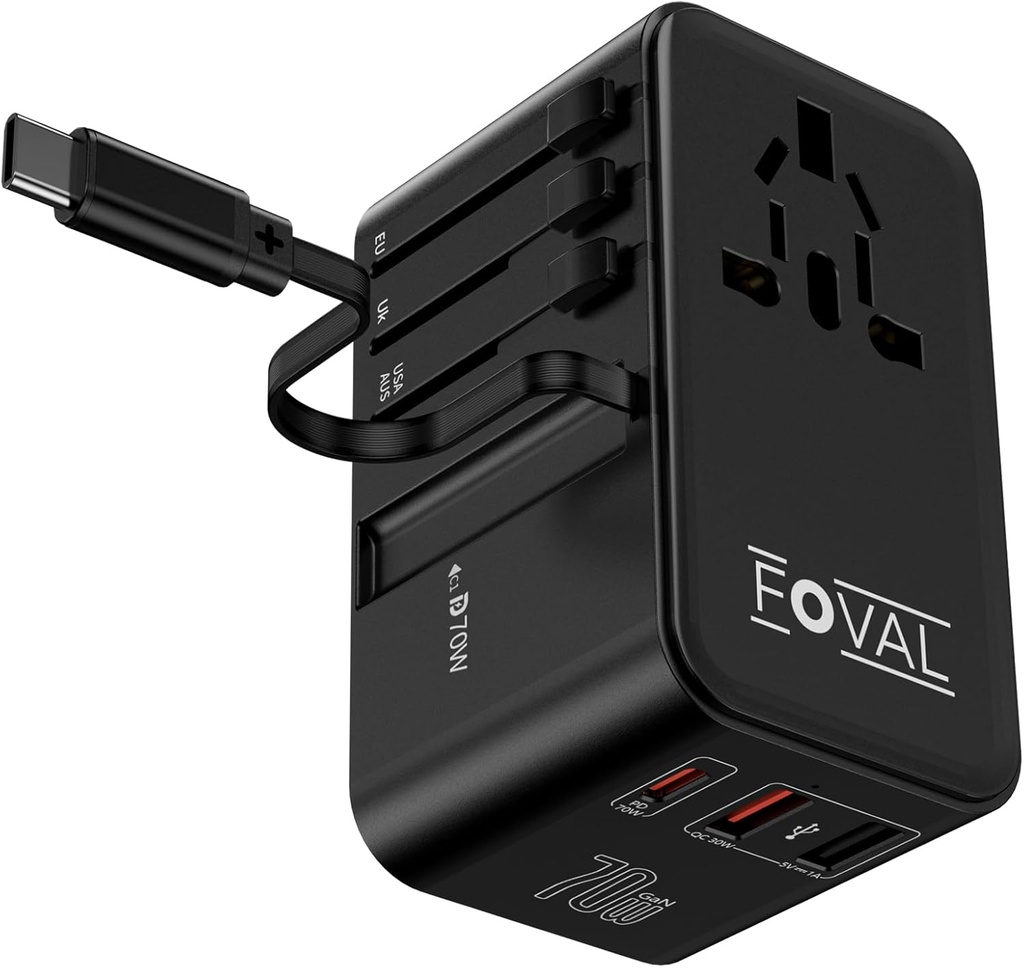 FOVAL TRAVEL ADAPTER WITH USB