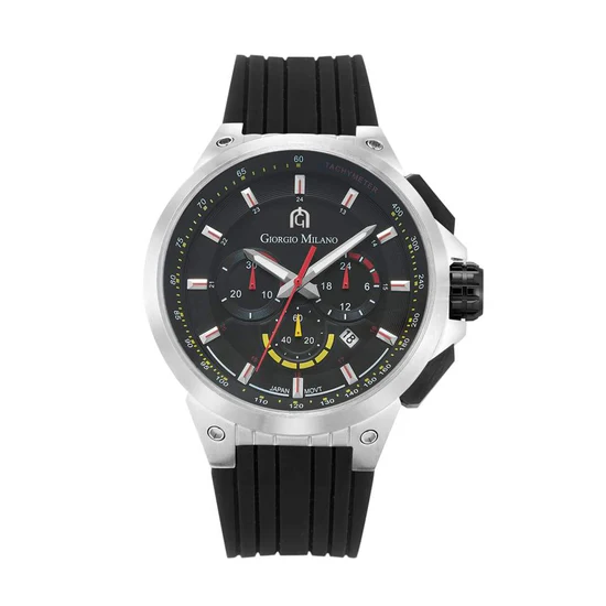 Giorgio Milano round Black stainless steel with Red strap and black sub-dial 225ST13 ANTONIO