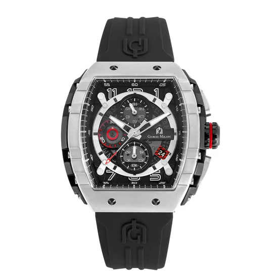Giorgio Milano Black Chrono with date Black rubber strap 233STBK313 MAESTRO