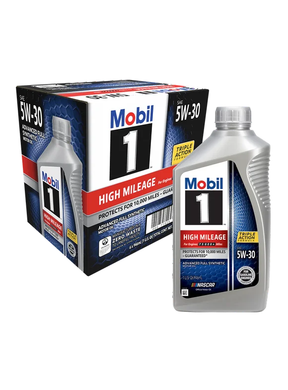 Mobil 1 SAE 5W-30 HIGH MILEAGE ADVANCED FULL SYNTHETIC MOTOR OIL , 1 quarts
