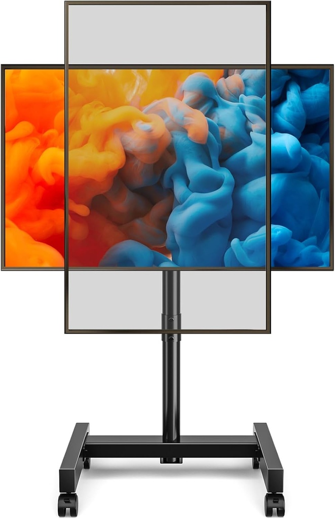 YOMTV MOBILE TV CART ROLLING TV STAND 13" TO 50"SCREEN TILTING AND ROTATING MOUNT MODEL MT1004