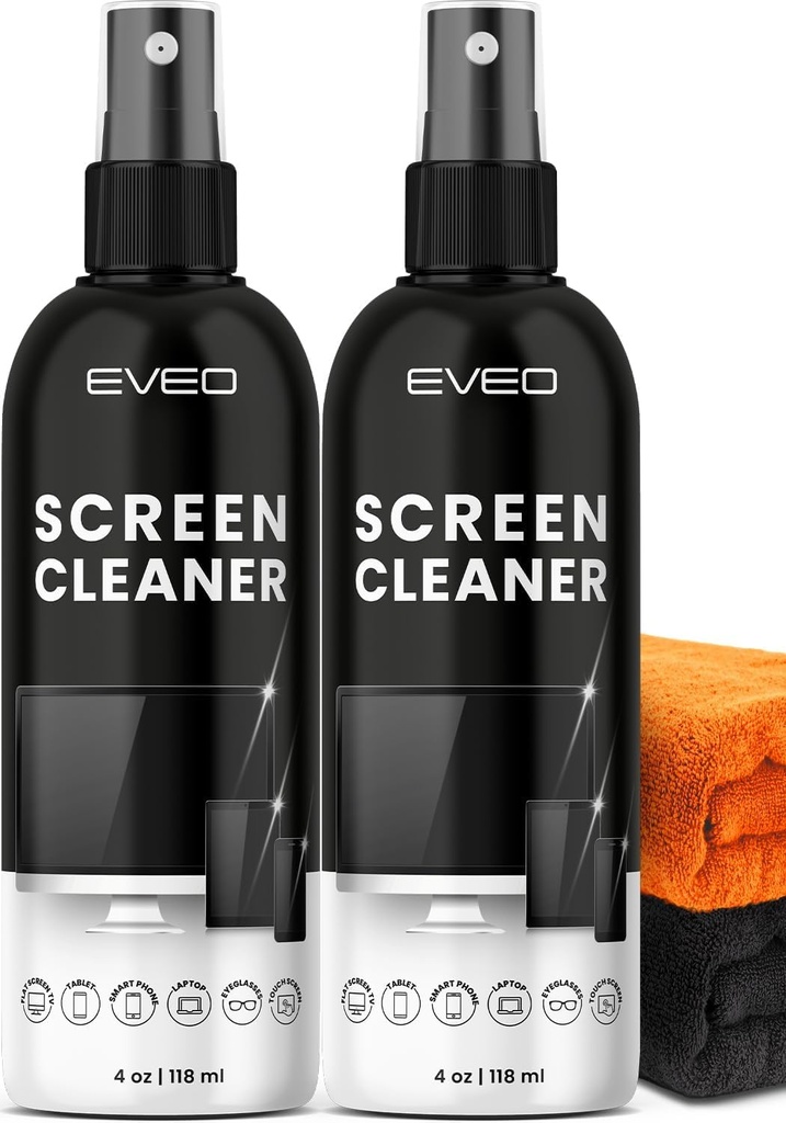 EVEO SCREEN CLEANER SPRAY WITH MICRO FIBER CLOTH KIT 118ML 