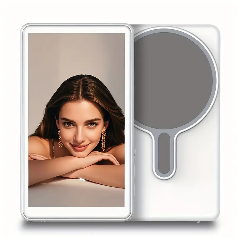 Magnetic Phone Vlog Selfie Monitor Screen Display - 36V USB-Powered with Ergonomic Handle, Compatible with iOS & Android for Live Streaming,