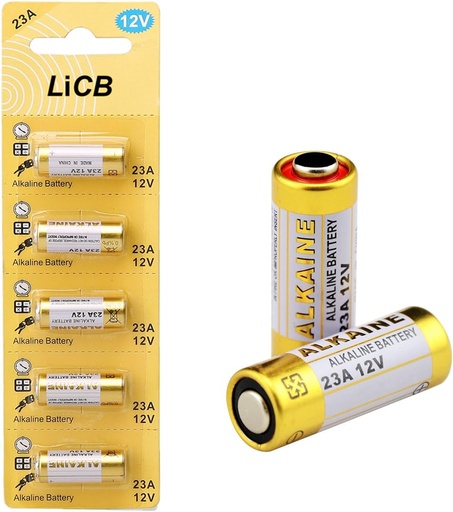 LiCB A23 23A 12V Alkaline Battery (5-Pack)