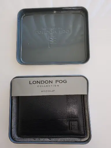 London Fog Men's Leather Bifold Wallet Black