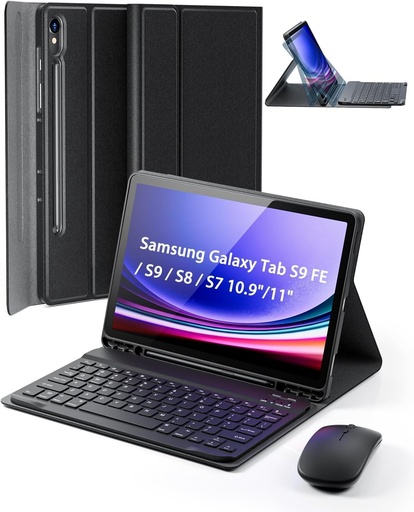 TUNKARMOR Case Keyboard for Samsung Galaxy Tab S10 Lite / S10 FE / S9 FE / S9 / S8