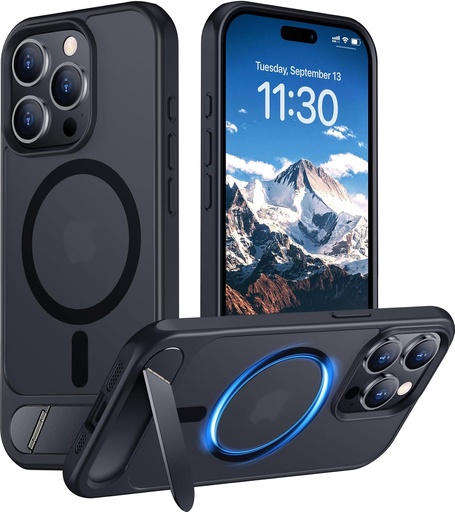 Temdan Magnetic Compatible with iPhone 15 Pro Max Case, [Built-in Invisible Kickstand]