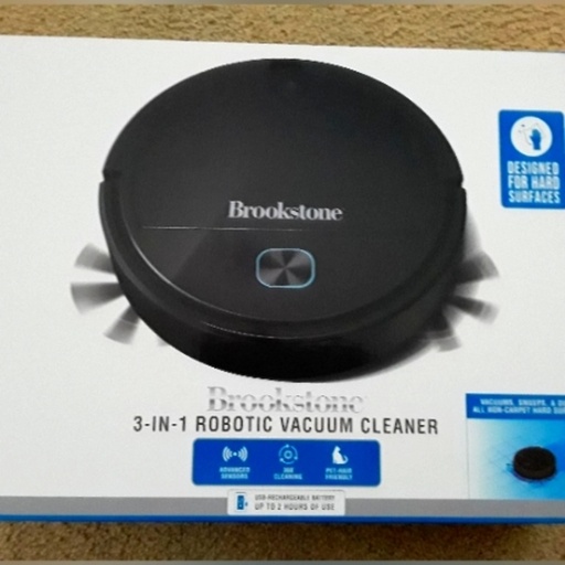 BROOKSTONE 3-IN-1 ROBOTIC VACUUM CLEANER BLACK