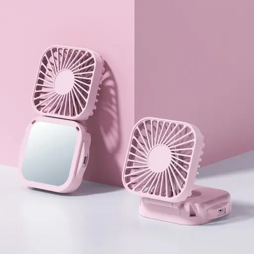 ISLA RAE HANDHELD RECHARGEABLE MIRROR FAN 