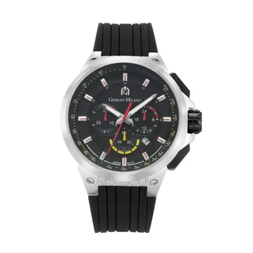Giorgio Milano round Black stainless steel with Red strap and black sub-dial 225ST13 ANTONIO