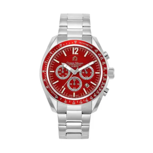 Giorgio Milano round stainless steel case with Red Bezel 219ST14 ALDO