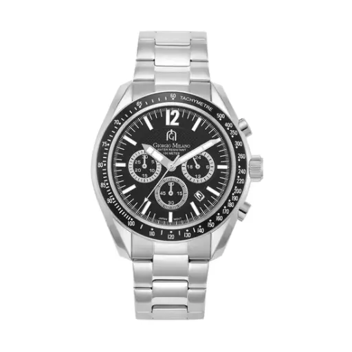 Giorgio Milano round stainless steel case with BLACK Bezel 219ST3 ALDO
