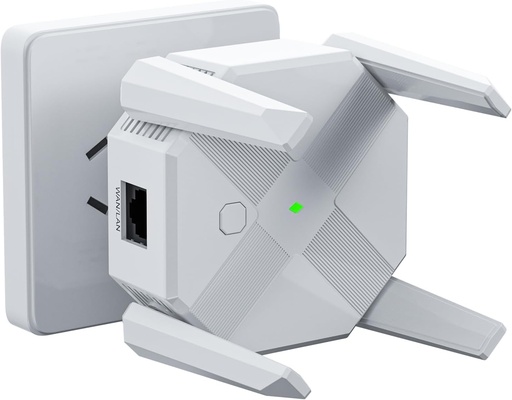 ZEMEOLLO WiFi Extender Signal Booster, WiFi Extender for Home Cover up to 1200Mbps (8500sq.ft), WiFi 2.4&5GHz Dual Band WPS WiFi Signal Strong Penetrability, 360° Coverage, Supports Ethernet Port(White) 